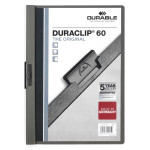 Папка с клипом Durable Duraclip Original 2209-57 (верхний лист прозрачный, A4, вместимость 1-60 листов, темно-серый)
