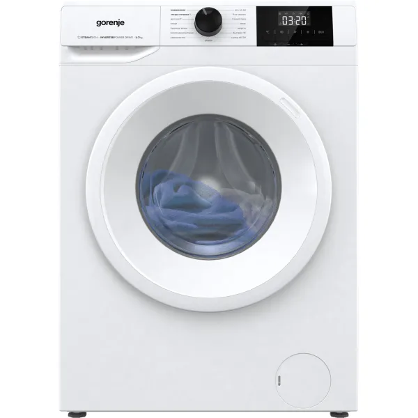 Стиральная машина Gorenje W5NGPI72SBS/C(фронтальная средняя, класс стирки/отжима/э.потребления: A , макс: 7кг, 1200 об/мин, инвертер, защита: частичная, 59.5x84.5x43.5см, белый)
