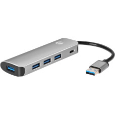 Мультифункциональный хаб VCOM (USB 3.1 Type-C (m), USB Type-C (f); 4 x USB 3.0 (f)) [CU4383A]