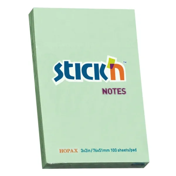 Блок самоклеящийся Hopax 21147 (бумага, зеленый, 51x76мм, 100листов, 70г/м2)