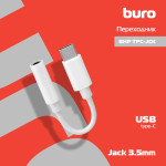 Переходник Buro (USB Type-C (m), Jack 3.5mm (f))