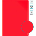 Папка Бюрократ -BPV10RED (A4, пластик, толщина пластика 0,6мм, карман торцевой с бумажной вставкой, красный)