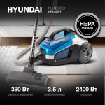 Пылесос Hyundai HYV-C3377 (сухая, контейнер, мощность всасывания: 380Вт, пылесборник: 3.5л, потребляемая мощность: 2400Вт)