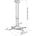 Кронштейн для проектора Cactus CS-VM-PR05L (потолочный, поворот и наклон, наклон -30/+30, поворот -30/+30, 10кг)