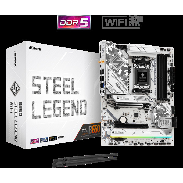 Материнская плата ASRock B650 STEEL LEGEND WIFI (AM5, AMD B650, xDDR5 DIMM, ATX, RAID SATA: 0,1,10)