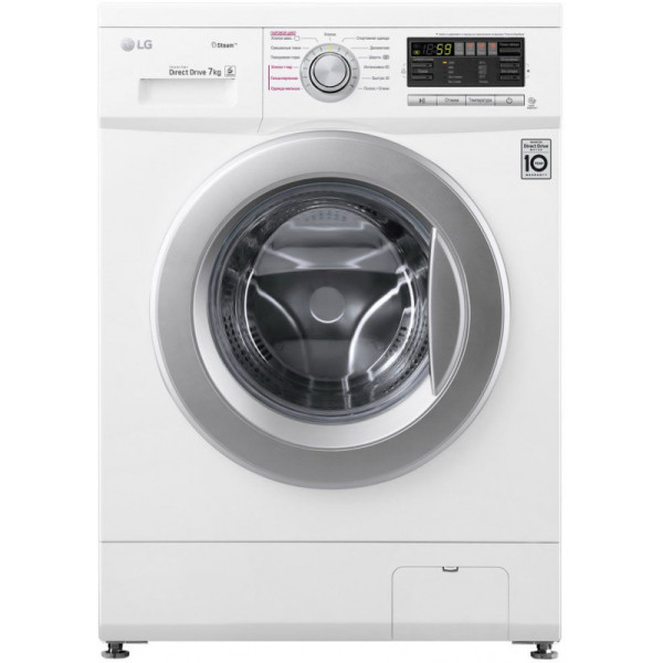 Стиральная машина LG F1296HDS1(60x85x44см, фронтальная, макс:7кг, 1200об/мин, белый)