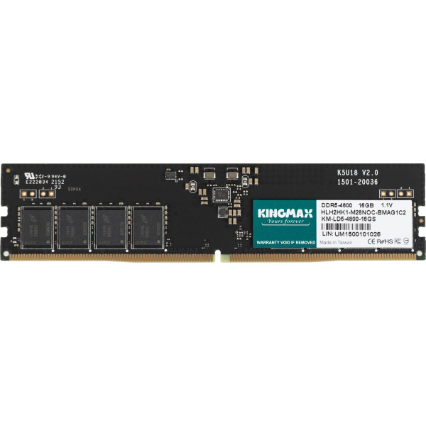 Память DIMM DDR5 16Гб 4800МГц Kingmax (38400Мб/с, CL40, 288-pin)