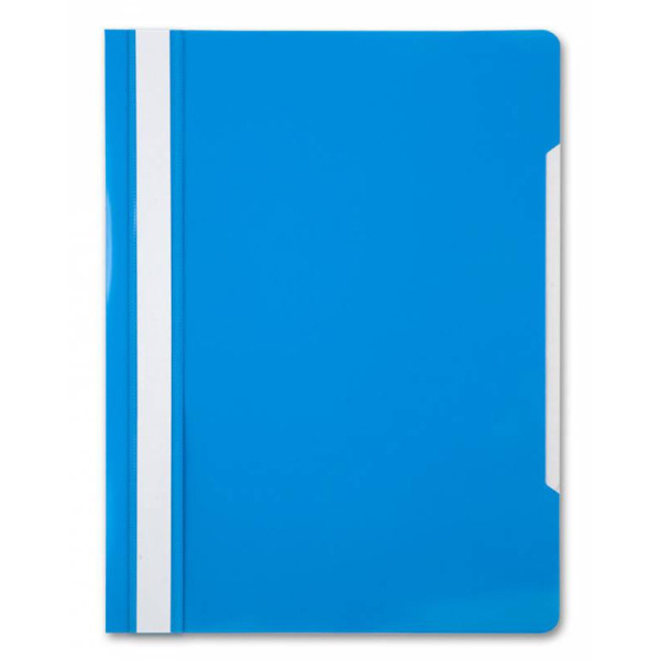 Папка-скоросшиватель Бюрократ -PS20AZURE (A4, прозрачный верхний лист, пластик, голубой)