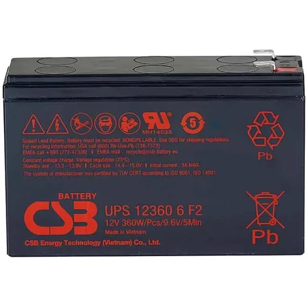 Батарея CSB UPS12360 (12В, 7,5Ач)