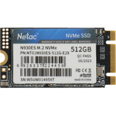 Жесткий диск SSD 512Гб Netac N930ES (2242, 1650/1500 Мб/с, 200000 IOPS, PCI-E, для ноутбука и настольного компьютера) [NT01N930ES-512G-E2X]