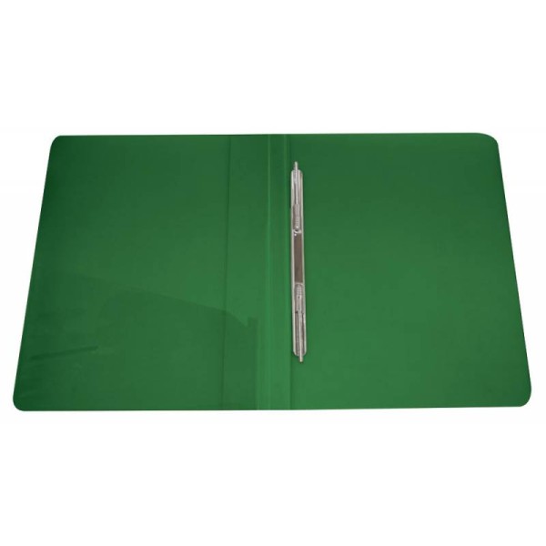 Бюрократ -PZ07PGREEN (зажимов 1, A4, пластик, толщина пластика 0,7мм, карман внутренний и торцевой с бумажной вставкой, зеленый)