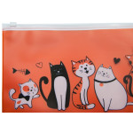 Папка на молнии ZIP Silwerhof Cats 255189 (A4, пластик, молния белый)