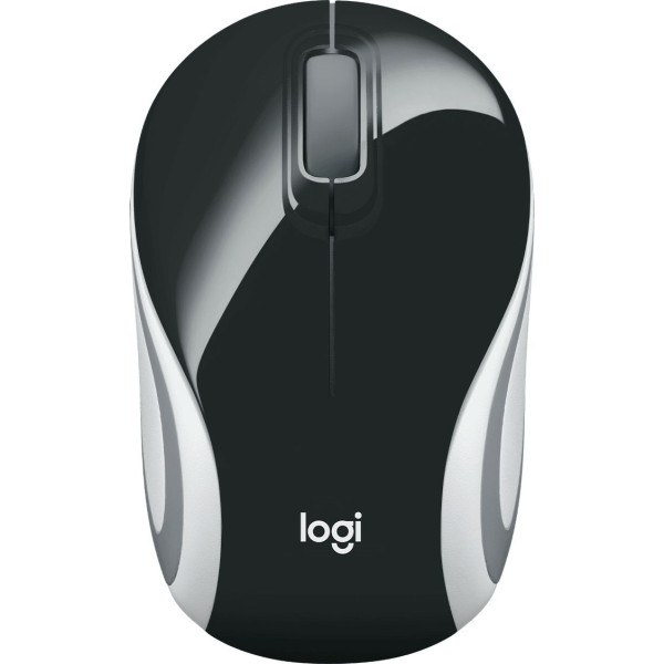 Logitech Wireless Mini Mouse M187 Black-White USB (радиоканал, кнопок 3, 1000dpi)