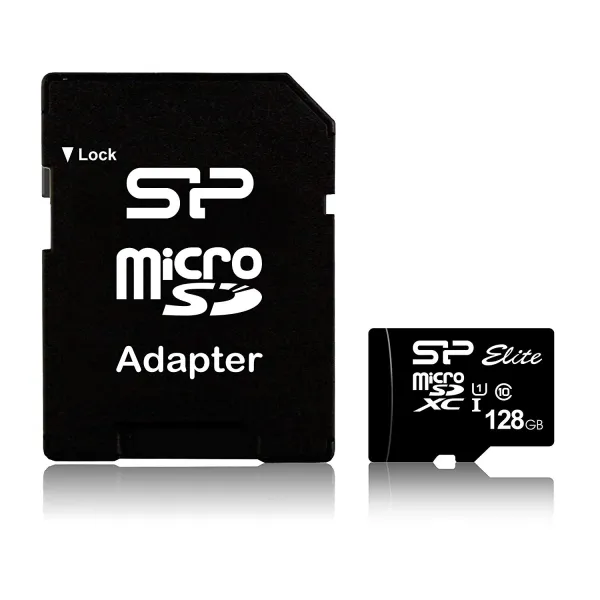 Карта памяти microSDXC 128Гб Silicon Power (Class 10, 75Мб/с, UHS-I, адаптер на SD)