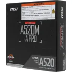 Материнская плата MSI A520M-A PRO (AM4, AMD A520, 2xDDR4 DIMM, microATX, RAID SATA: 0,1,10)