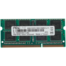 Память DDR3 8Гб 1600МГц Foxline (12800Мб/с, CL11, 204-pin, 1.5 В)