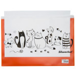 Папка на молнии ZIP Silwerhof Cats 255189 (A4, пластик, молния белый)