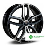 N2O V2199 R17/6.5J PCD 4x100 ET 43 ЦО 60,1 черный с полированной лицевой поверхностью