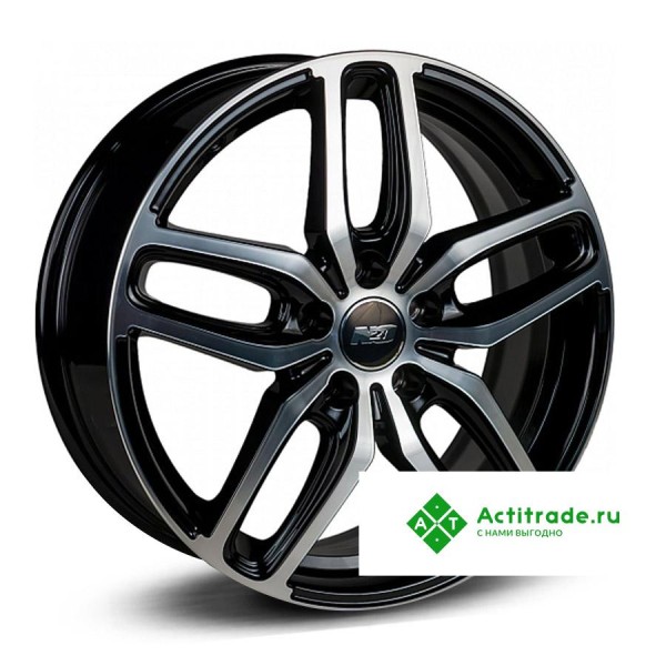 N2O V2199 R17/6.5J PCD 4x100 ET 43 ЦО 60,1 черный с полированной лицевой поверхностью