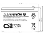 Батарея CSB GP12120F2 (12В, 12Ач)