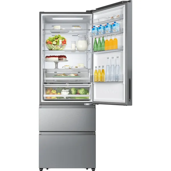 Холодильник Hisense RT641N4ACE (No Frost, A+, 2-камерный, объем 535:366/169л, инверторный компрессор, серый)