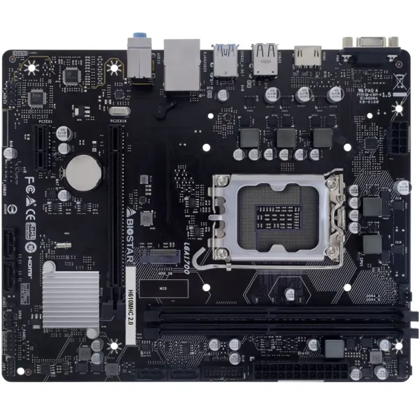 Материнская плата Biostar H610MHC 2.0 (LGA1700, 2xDDR4 DIMM, microATX, RAID SATA: 0,1,15,5)