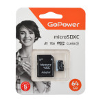 Карта памяти microSDXC 64Гб GoPower (70Мб/с)