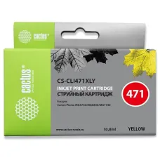 Чернильный картридж Cactus CS-CLI471XLY (желтый; 10,8стр; TS5040, MG5740, MG6840, MG7740) [CS-CLI471XLY]