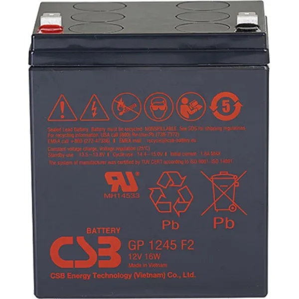 Батарея CSB GP1245 (12V16W) (12В, 4,5Ач)