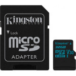 Карта памяти microSDHC 32Гб Kingston (Class 10, 100Мб/с, UHS-I U1, адаптер на SD)