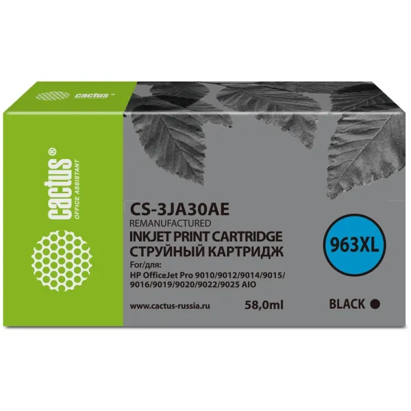 Cactus CS-3JA30AE (черный пигментный; 58стр; OfficeJet Pro 9010, 9010e, 9012, 9014, 9015, 9016, 9019)