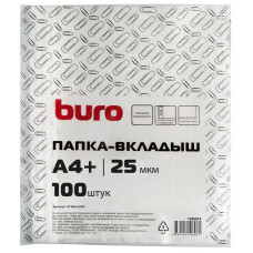 Папка-вкладыш Buro 1496914 (глянцевые, А4+, 25мкм, упаковка 100шт)