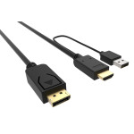 Кабель аудио-видео Buro (HDMI (m), DisplayPort (m), 3м)