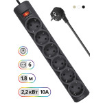 Сетевой фильтр Defender DFS 151 (1,8м, 6xEURO, 2,2кВт)