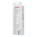 Сетевой фильтр Buro 500SH-1.8-SW (1,8м, 5xEURO, 2,2кВт, 10А)