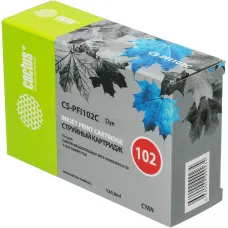 Чернильный картридж Cactus CS-PFI102C (синий; 130стр; IP iPF500, iPF600, iPF700, MFP M40, iPF765, LP17, LP24)