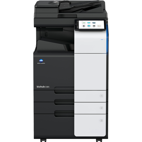 МФУ Konica Minolta bizhub C301i (лазерная, цветная, A3, 8192Мб, 30стр/м, 1200x1200dpi, авт.дуплекс, 150'000стр в мес, RJ-45, USB)