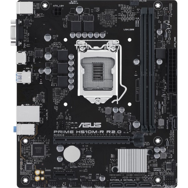 Материнская плата ASUS PRIME H510M-R R2.0-SI (SocketLGA1200, Intel H470, 2xDDR4 DIMM, microATX)