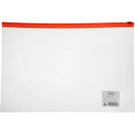 Бюрократ -BPM4ARED (A4+, полипропилен, толщина пластика 0,15мм, молния красный)