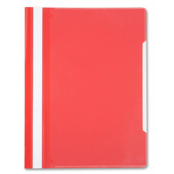 Папка-скоросшиватель Бюрократ -PS20RED (A4, прозрачный верхний лист, пластик, красный)