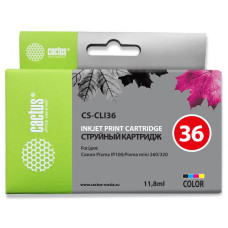 Картридж Cactus CS-CLI36 (оригинальный номер: CLI-36; многоцветный; 11,8стр; 12мл; Pixma iP 100, MiNi 260) [CS-CLI36]