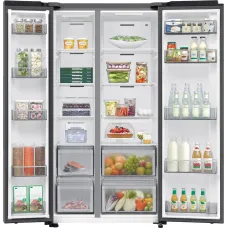 Холодильник Samsung RS70F65QETEO (No Frost, A++, 2-камерный, Side by Side, объем 659:420/239л, инверторный компрессор, серебристый) [RS70F65QETEO]