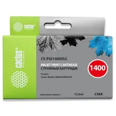 Чернильный картридж Cactus CS-PGI1400XLC (голубой пигментный; 12стр; 12мл; MB2050, MB2350, MB2040, MB2340)