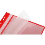 Папка-скоросшиватель Бюрократ PS10RED (A4, пластик, 10 вкладышей, боковая перфорация, красный)