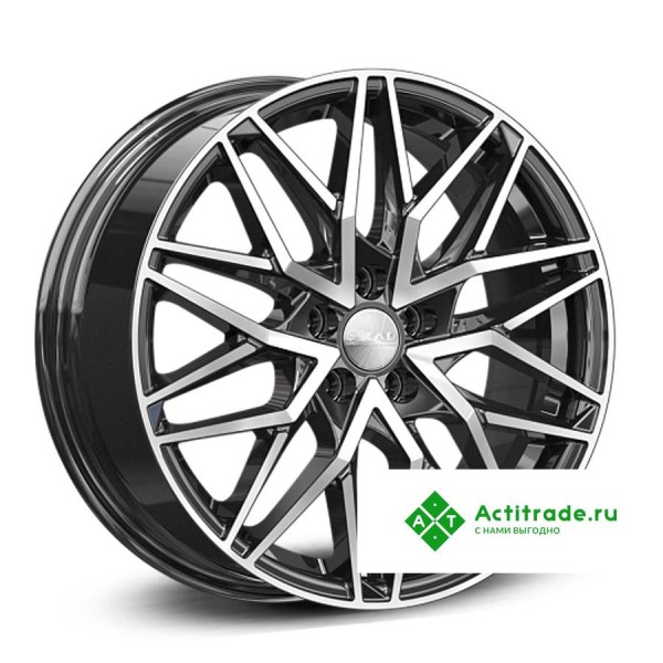 Скад Азимут R17/7J PCD 5x105 ET 38 ЦО 56,6 черный с полированной лицевой поверхностью