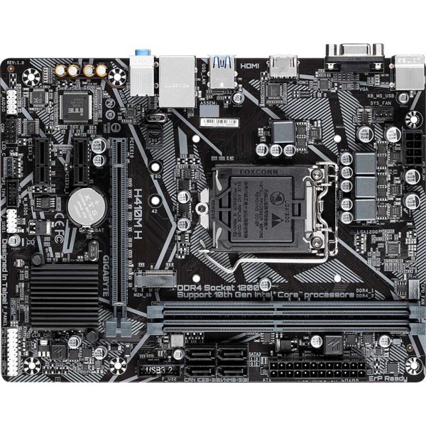 Материнская плата Gigabyte H410M H (SocketLGA1200, 2xDDR4 DIMM, microATX)