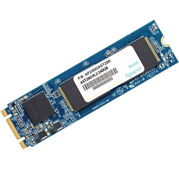 Жесткий диск SSD 480Гб APACER AST280 (M.2, 520/495 Мб/с, 84000 IOPS, SATA 3Гбит/с, для ноутбука и настольного компьютера)