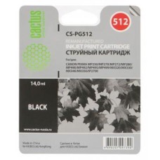 Чернильный картридж Cactus CS-PG512 (черный; 15стр; 14мл; Pixma iP2700, MP240, MP250, MP260, MP270, MP272, MP280, MP480, MP490, MP492, MP495, MX320, MX330, MX340, MX350) [CS-PG512]