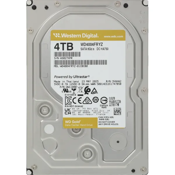 Жесткий диск HDD 4Тб Western Digital Gold (3.5
