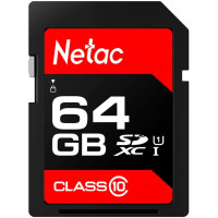 Карта памяти SDXC 64Гб Netac (Class 10, 80Мб/с, UHS-I U1, без адаптера) [NT02P600STN-064G-R]